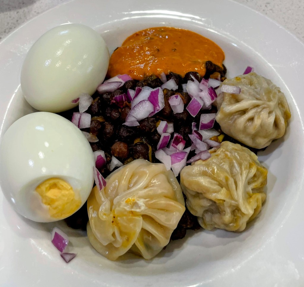 Traditional steamed momos
